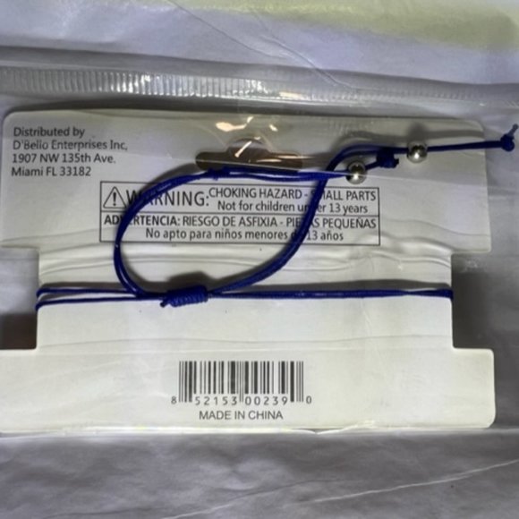 🌷 3 / $9-New in Package D'Bello blue evil eye adjustable bracelet🌷 - Picture 2 of 2